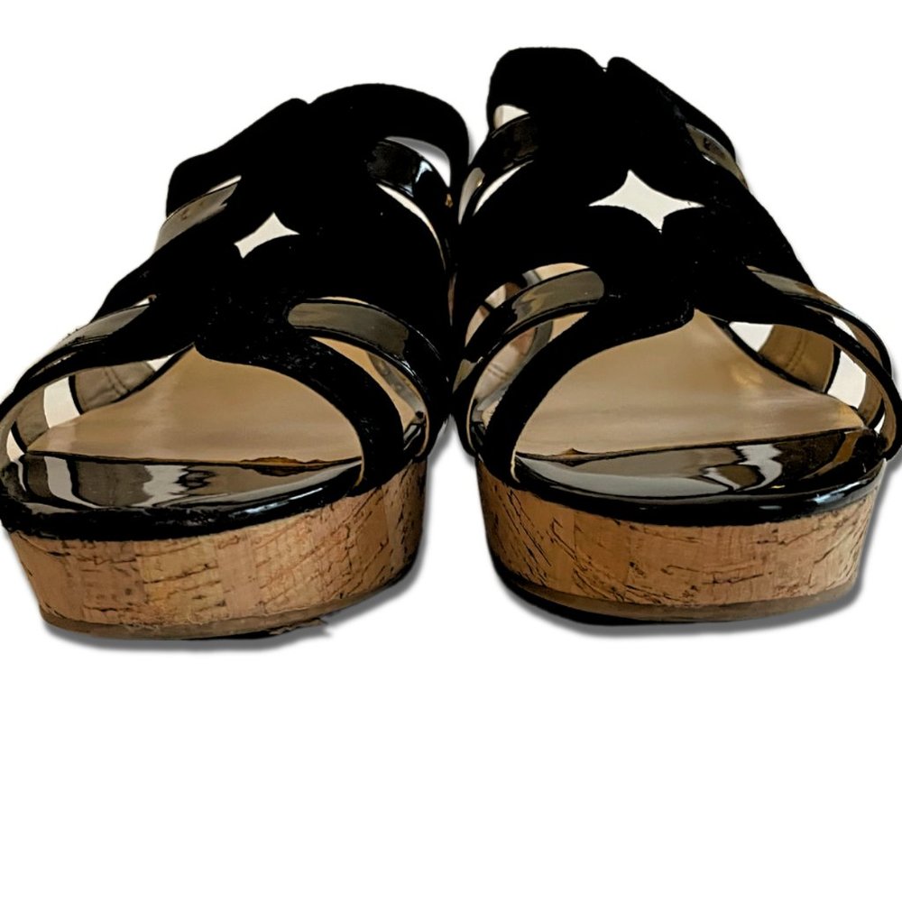 Nine West Women's Copula Black Platform Wedge Sandal Size 12 - Picture 4 of 14